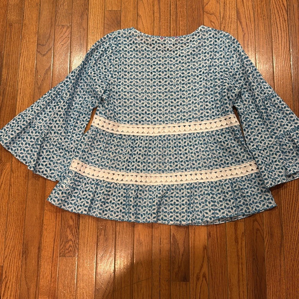 Lilly Pulitzer Zazie Top - Mr. Peacock Blue Zanzibar Eyelet - Picture 5 of 6